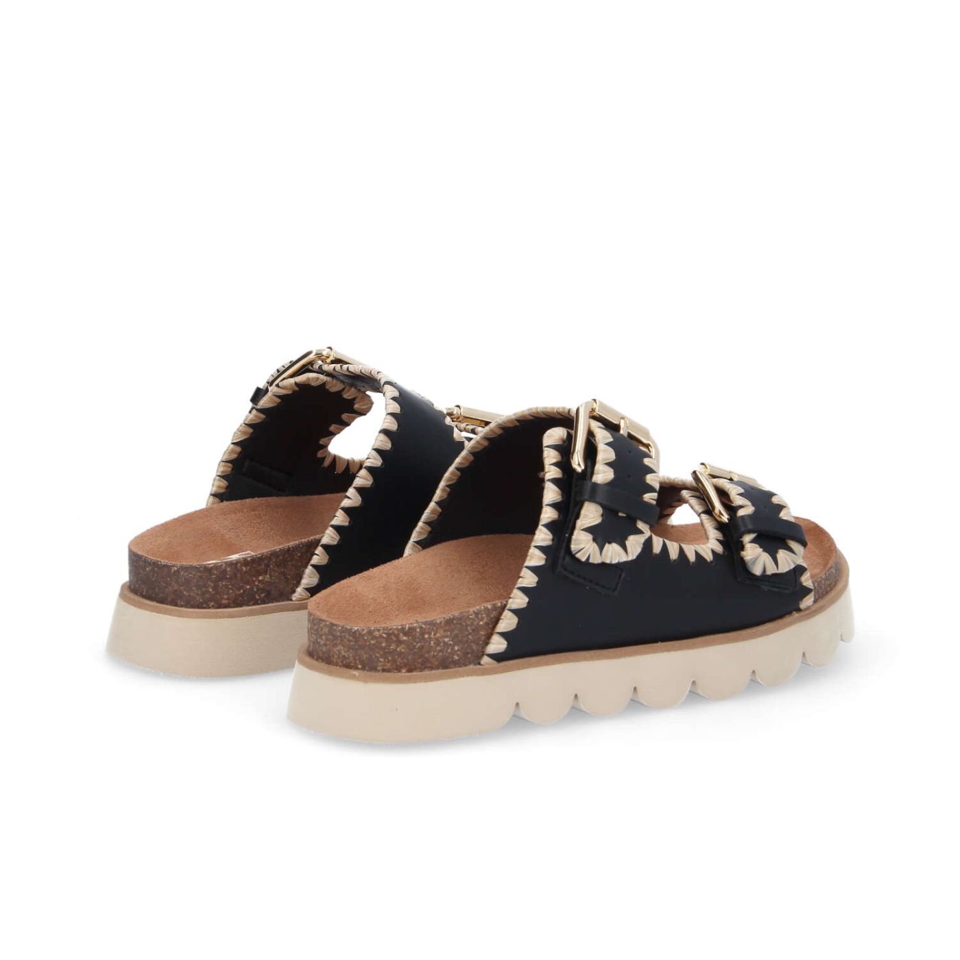 SANDY EDGE W - SOFT/RAPHIA - BLACK/BEIGE